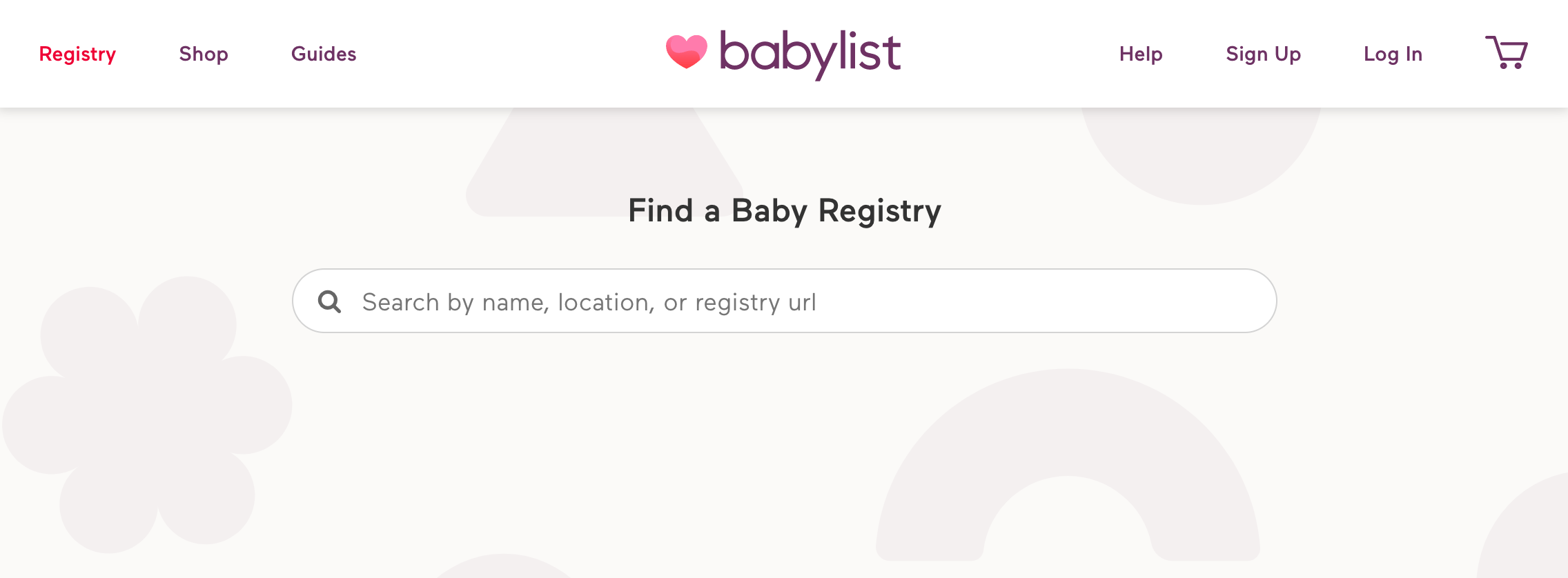 Private hot sale baby registry